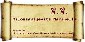 Miloszavlyevits Marinella névjegykártya